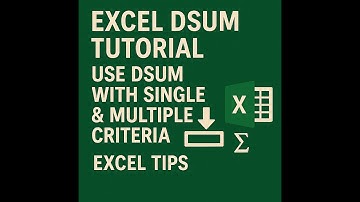 Excel DSUM Tutorial: Use DSUM with Single & Multiple Criteria | Excel Tips