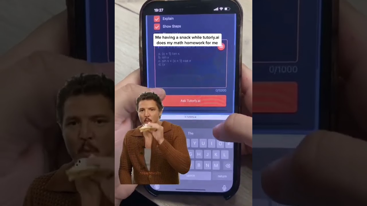 Me having a snack while Tutorly explains my Math Homework