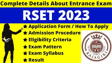 RSET 2023 Full Details: Notification, Dates, Application, Syllabus, Pattern, Eligibility, Admit Card