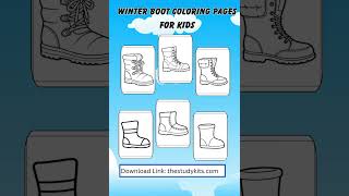 Winter Boot Coloring Pages for Kids   Fun Winter Boot Coloring Worksheets