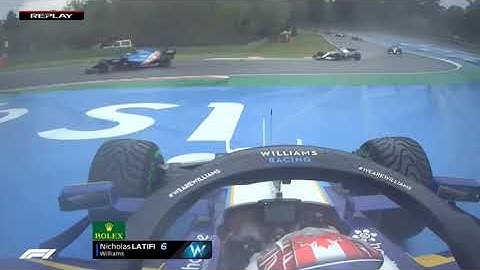 F1 2021 Imola Latifi Spin + Crash