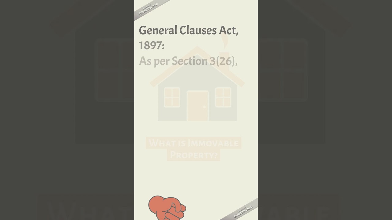 REAL ESTATE IS AN IMMOVABLE PROPERTY