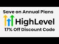 GoHighLevel Discount Code - Instant 17% Off on Annual Plans
