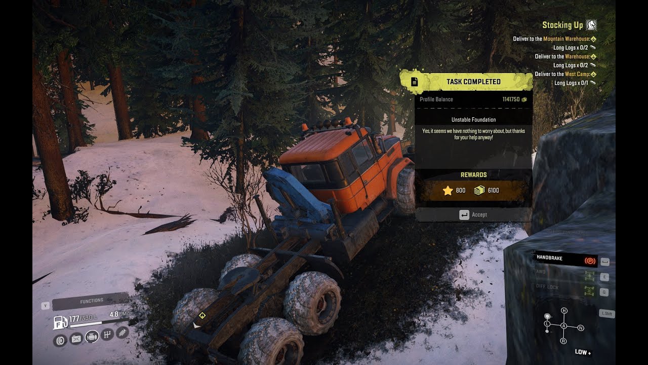 E337 SnowRunner Big Salmon Peak Unstable Foundation YouTube