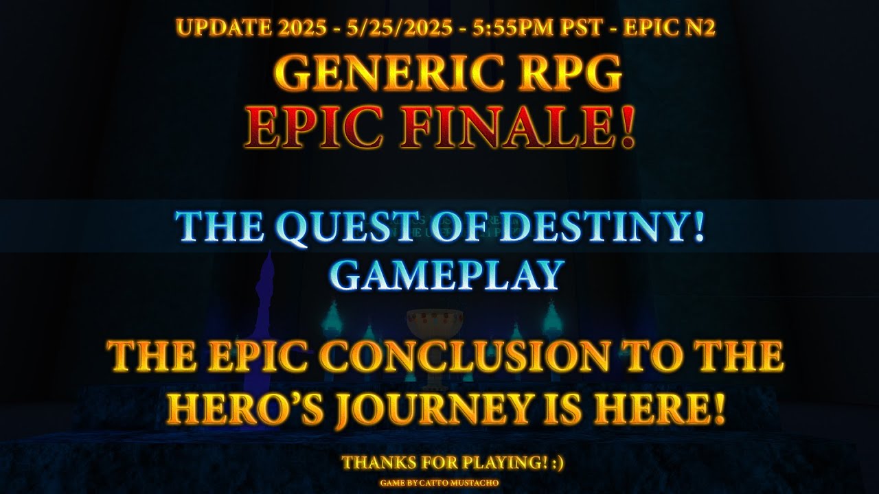 GENERIC RPG - THE QUEST OF DESTINY - Gameplay from level 0 - ROBLOX GAME MADE BY CATTO MUSTACHO