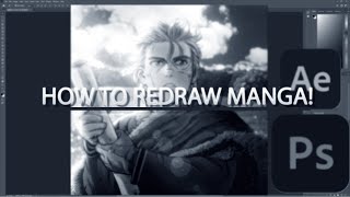 How to Cut and Redraw Colored Manga in Photoshop 2024