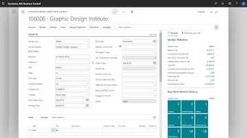 How to create a purchase order in Dynamics 365 Business Central