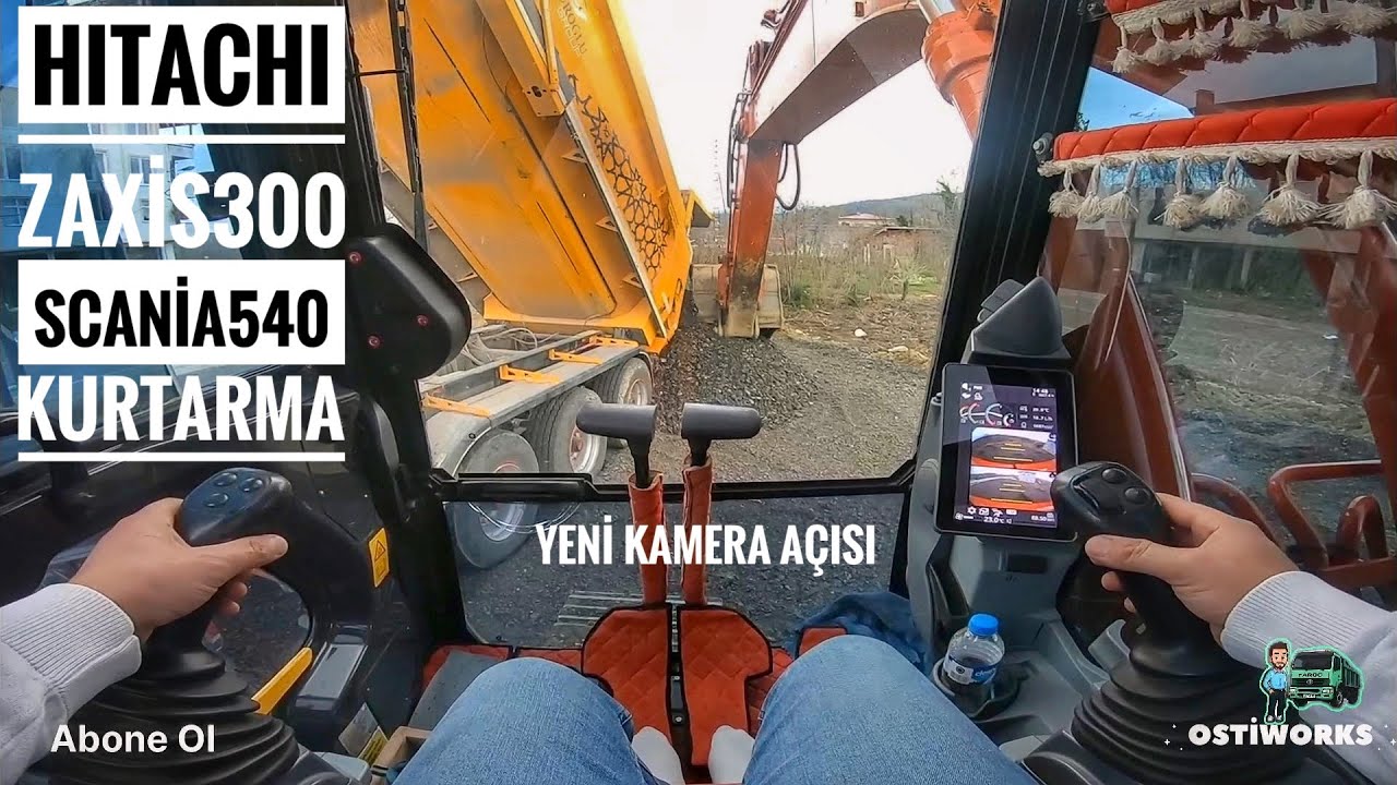 EKSKAVATÖR OPERATÖR KAMERASI | Sahada Batan Tırı Kurtardım | HITACHI 300 zaxis Eksavatör 