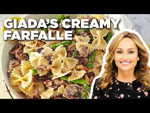 Giada De Laurentiis' Farfalle with Cremini, Asparagus, and Walnuts | Everyday Italian | Food Network