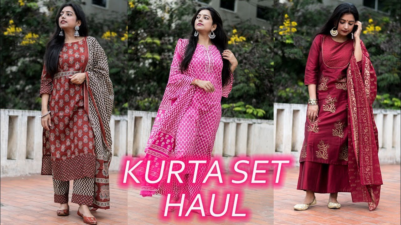 LATEST KURTA SETS 2020 | Kurta Set Haul AJIO/Myntra | Made In India