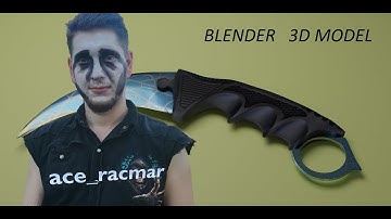 Blender 3D model of karambit - timelapse (beginner)