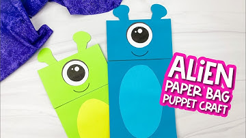 Alien Paper Bag Puppet Craft For Kids