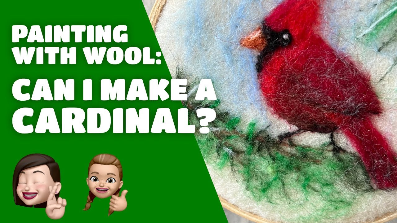 Wool Painting Experiment: Can I "Paint" a Cardinal? (Flat Needle felting Fun!)