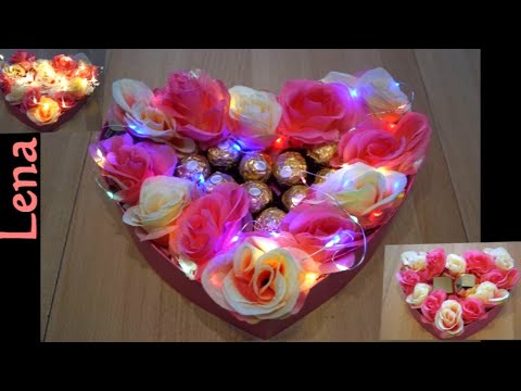 𝗞𝗿𝗲𝗮𝘁𝗶v𝗲 𝗧𝗶𝗽𝗽𝘀 v𝗼𝗻 𝗟𝗲𝗻𝗮 - DIY Ferrero Roche Roses Box DIY - Roses Gift Box with Lights DIY