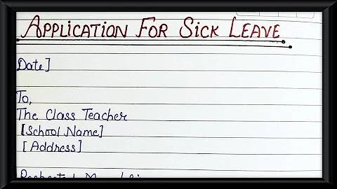 Application for sick leave | Sick leave application for students #application 