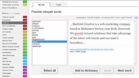 Spellcheck your website with SiteBeam