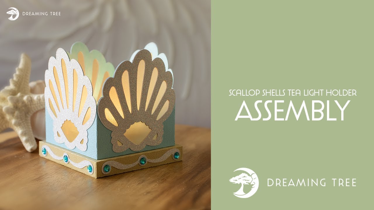 Free SVG - Scallop Shells Tea Light Holder - Assembly Tutorial cameo word up