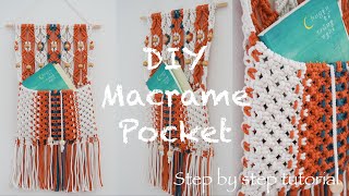 DIY Macrame Pocket / Macrame Organizer / DIY Macrame Magazine Holder