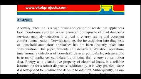 A Practical Approach to Residential Appliances on Line Anomaly Detection A Case Study of Standard an
