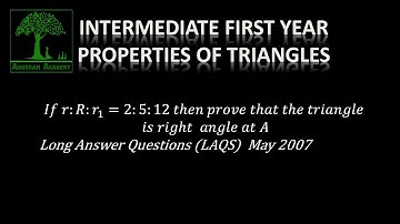Intermediate first year Properties of triangles