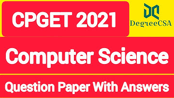Computer Science 2021 II CPGET II MSC Entrance Test II