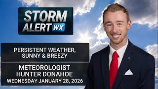 Still sunny & breezy, seasonable stretch soon