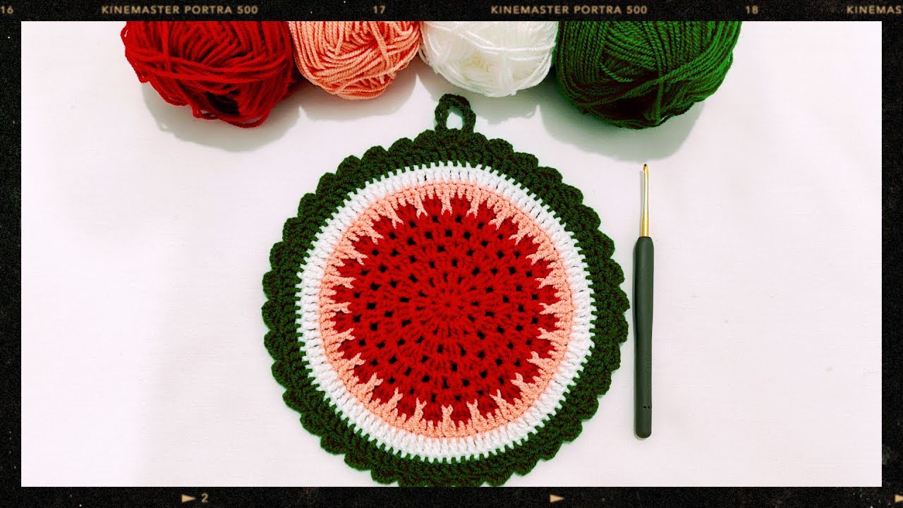 دستگیره طرح هندوانه | دستگیره یلدایی | پات هولدر یلدایی