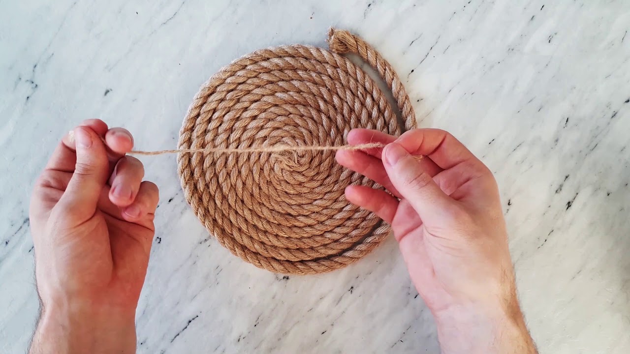 Делаем коврик из джутовой веревки своими руками