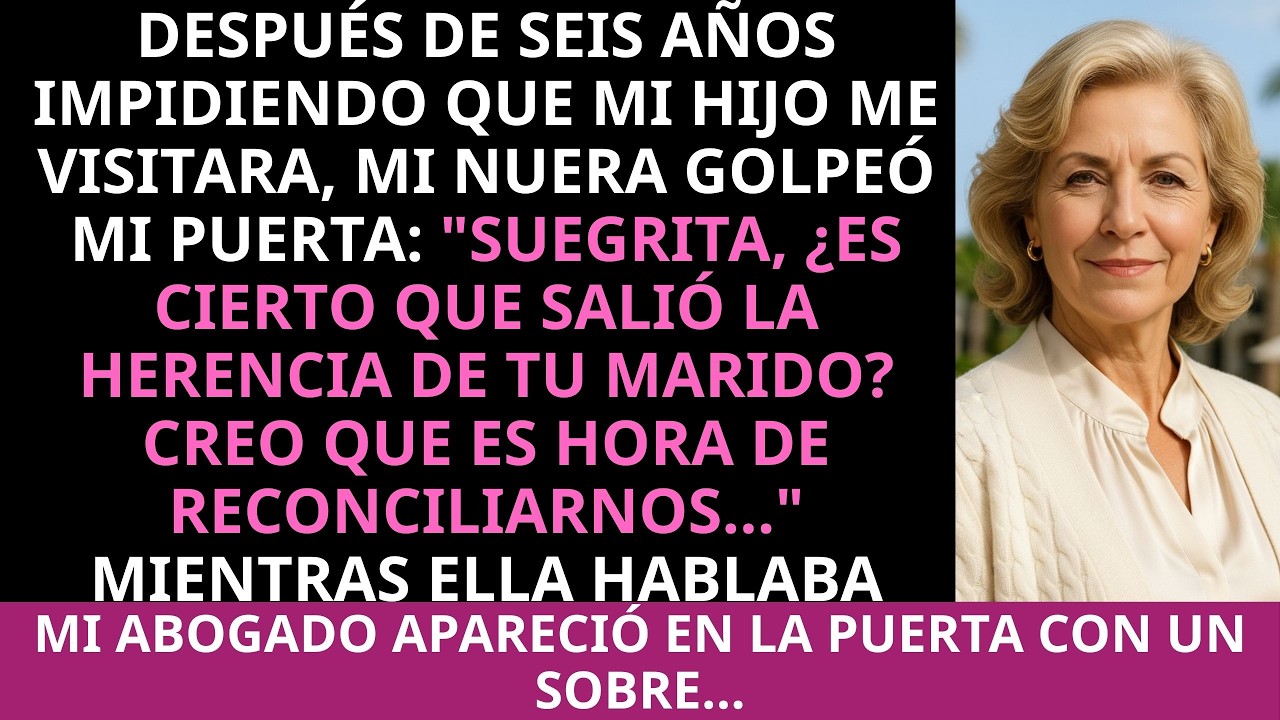 Después de seis años impidiendo que mi hijo me visitara, mi nuera golpeó mi puerta. Suegrita...