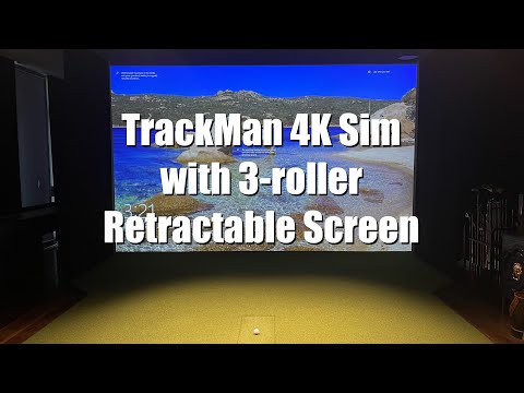 TrackMan, BenQ LK953ST, and retractable impact screen studio - client studio walkthrough