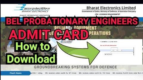 BEL Probationary Engineer Recruitment 2025 ☑️350 Post ☑️Admit Card👈Exam Instructions‼️