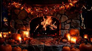 🍂 Cozy Fall Fireplace | September Ambience with Soft Solo Piano screenshot 1