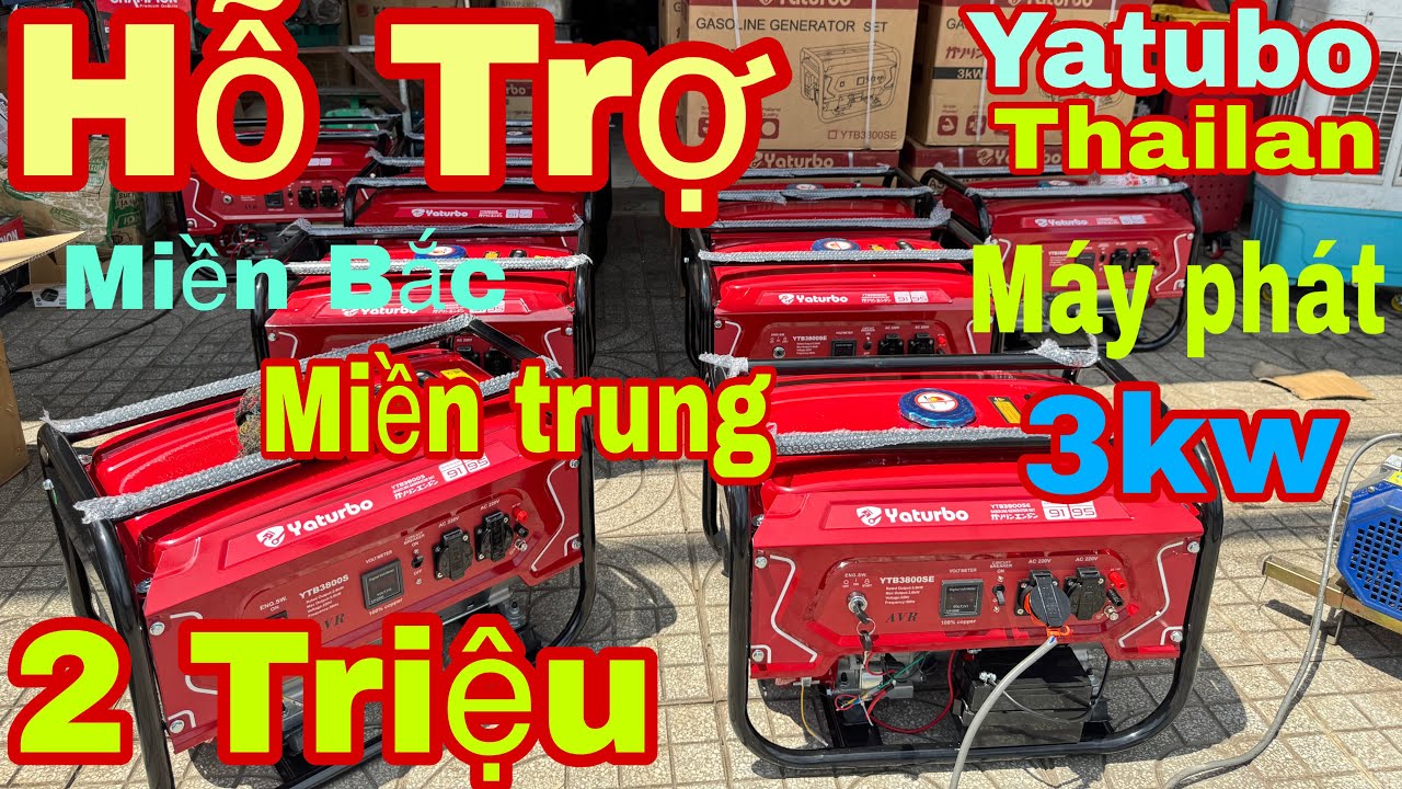 🔴🔴 máy phát điện YATUBO Thái Lan nhập khẩu chính hãng. Dòng 3kw gd cv ... hộ trợ 2 triệu Giá 