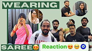 Wearing Saree for the first time 🥰| Male bestfriend’s reaction was unexpected 😍🧿| Aarti vlogs |