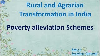 Poverty alleviation Scheme Sociology Optional UPSC CSE