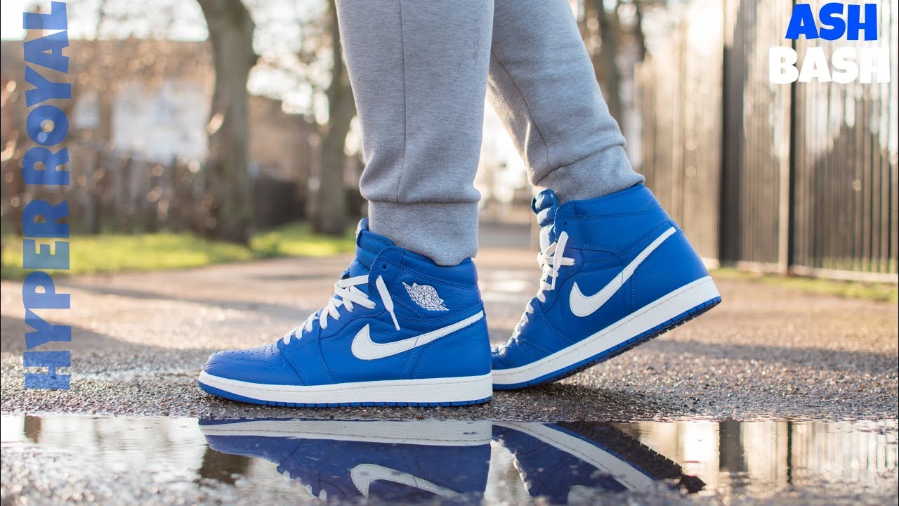 air jordan 1 hyper royal on feet