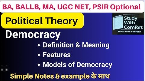 Democracy Definition & Meaning || Features  || Models of Democracy