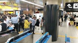 列車が運行を一時見合わせ、混乱した京都駅（2024年5月5日　京都市下京区）　Kyoto Station is in chaos as service is temporarily suspended