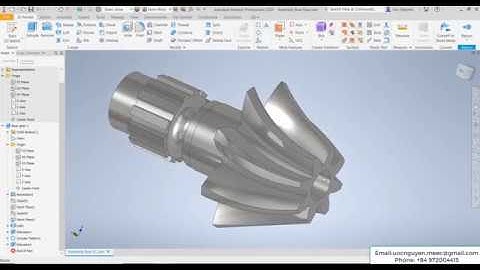 Inventor 2020 Tutorial  | How to make Helical Bevel Gear in Autodesk Inventor