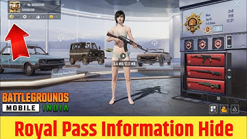 Bgmi Royal Pass Information Hide Kaise Karen | Hide Rp Information In BGMI | BGMI Royal Pass Hide