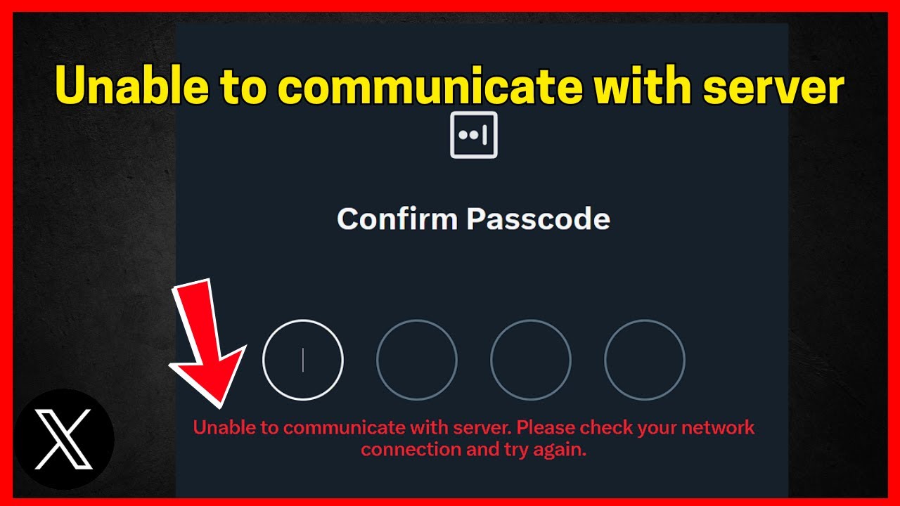 Не удалось установить связь с сервером в X (Twitter). Код доступа.