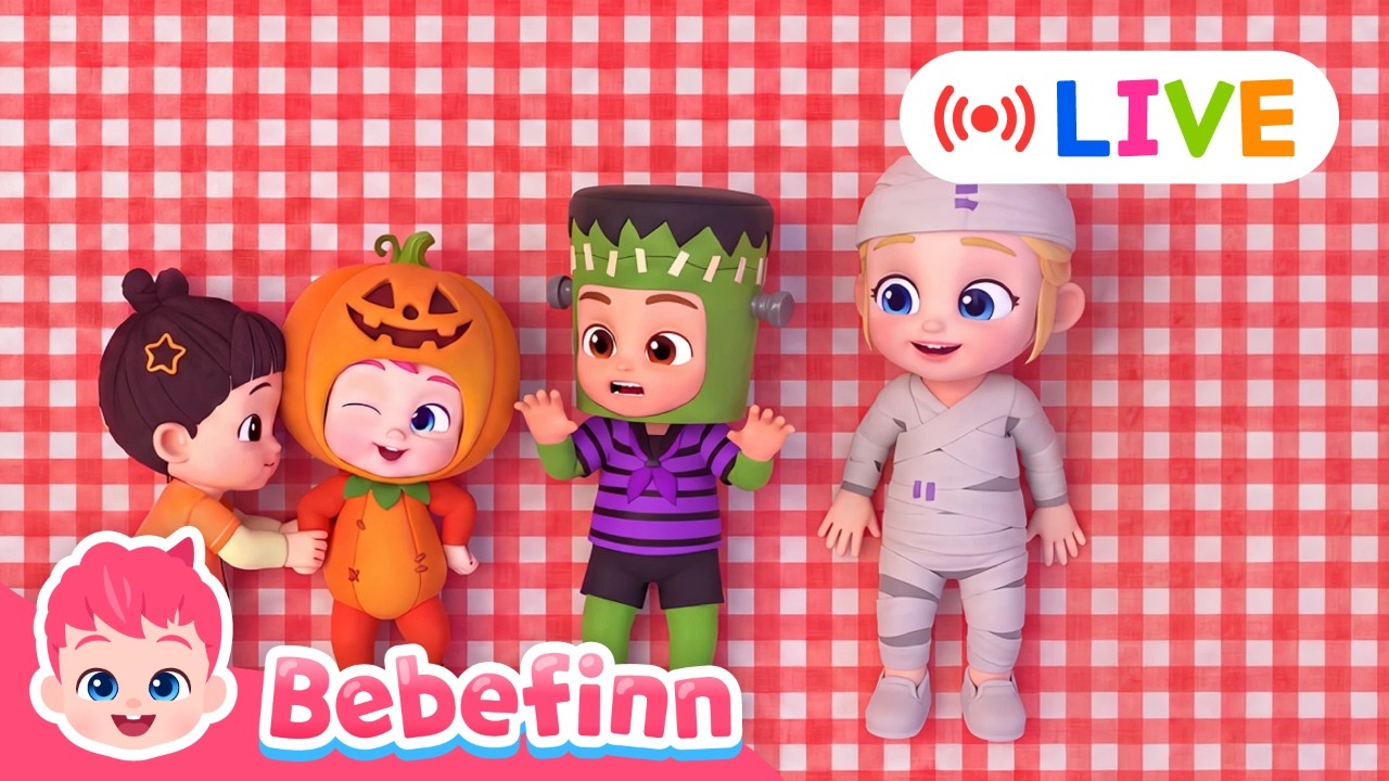 🔴 LIVE 24/7｜Look! Monsters Are Here! 🎃👻｜Halloween Special｜Bebefinn Kids Songs
