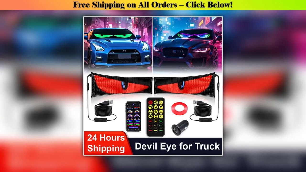LED Flexible Screen Car Sign for Truck Eyes RGB LED Matrix Pixel Panel Car Sign Animation Remote