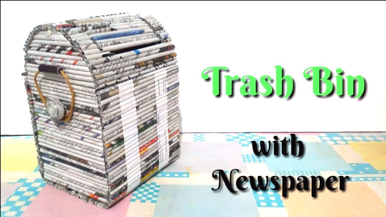cara membuat tempat sampah dari kertas  koran DIY  