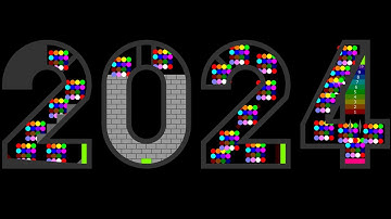 Happy New Year 2024 - The Alphabet 16 Eliminations Marble Race ASRM in Algodoo