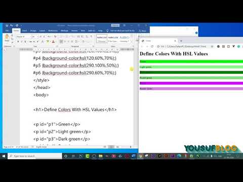 Define Colors With HSLA Values