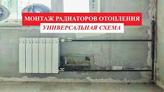 ⭐МОНТАЖ РАДИАТОРОВ ОТОПЛЕНИЯ⭐ Универсальная схема