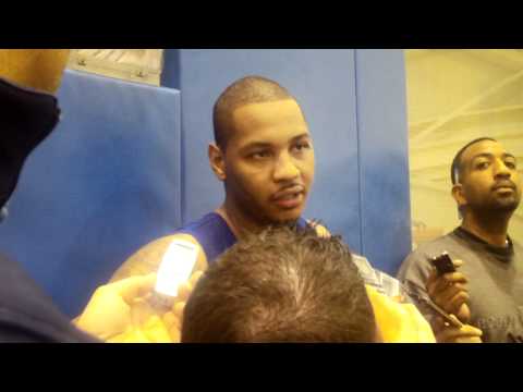 Knicks Shootaround on 4/15/2011-Carmel...  Anthony On Chauncey Billups