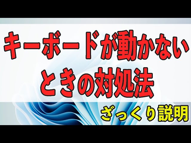 周辺機器】キーボードが動かないときの対処方法 - YouTube