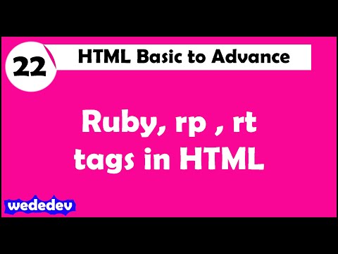 HTML Tutorial || ruby and rp tag  ||  Part- 22